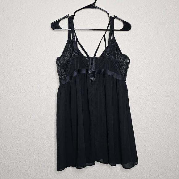 Torrid curve black lacey teddy studded lingerie chemise Plus size 1x sexy - Picture 4 of 6